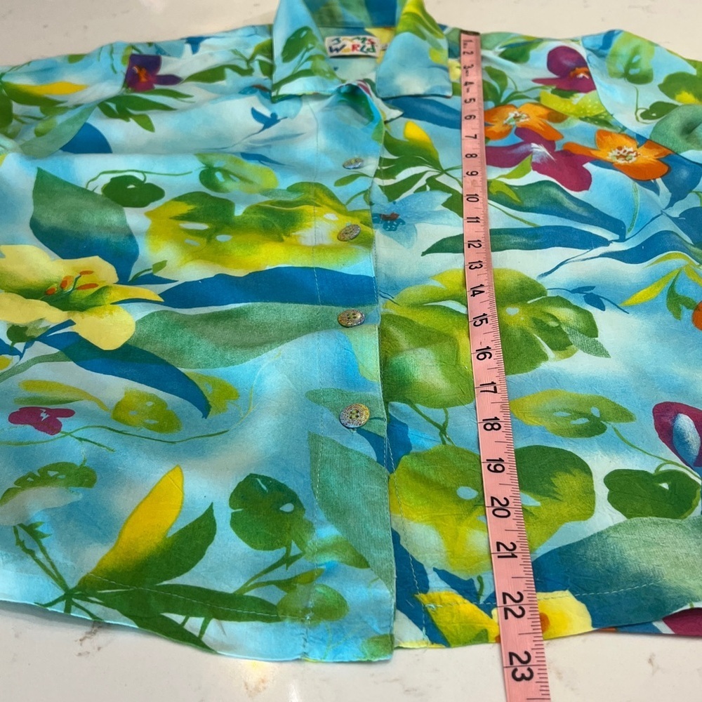 Vintage Jams World Hawaiian Floral Short Sleeve Button Down Shirt Large - Picture 8 of 10